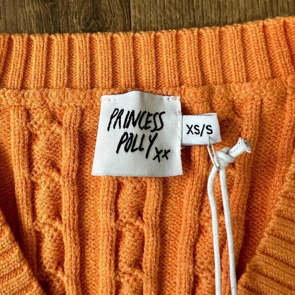 NEW Princess Polly Sydney Cropped Orange Sweater Vest Sz XS/S - Picture 4 of 10
